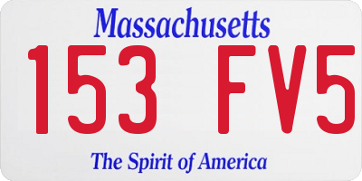 MA license plate 153FV5