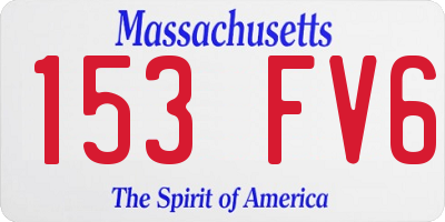 MA license plate 153FV6