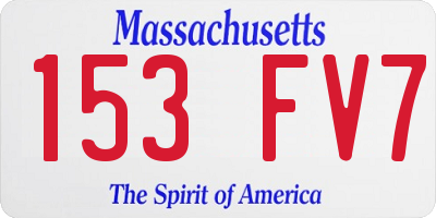 MA license plate 153FV7