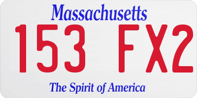 MA license plate 153FX2