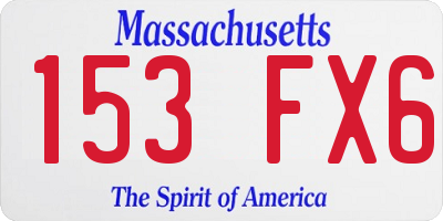 MA license plate 153FX6