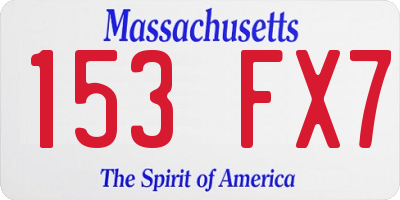 MA license plate 153FX7