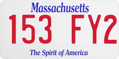 MA license plate 153FY2