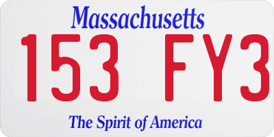 MA license plate 153FY3