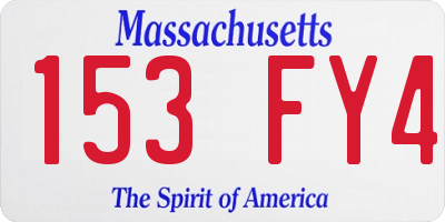 MA license plate 153FY4