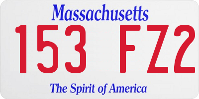 MA license plate 153FZ2