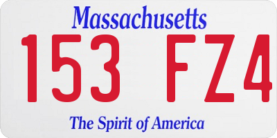 MA license plate 153FZ4
