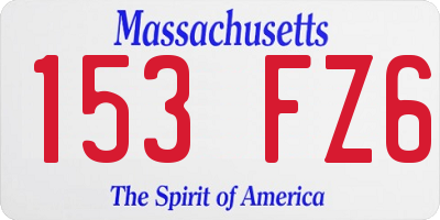 MA license plate 153FZ6