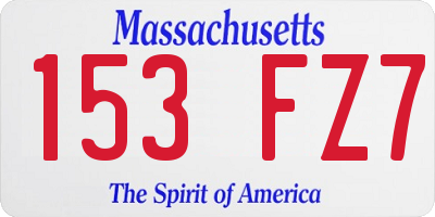 MA license plate 153FZ7