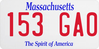 MA license plate 153GA0