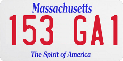 MA license plate 153GA1