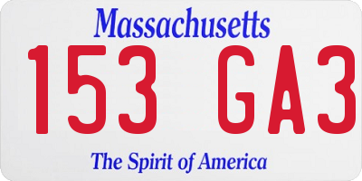 MA license plate 153GA3