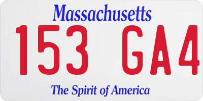 MA license plate 153GA4