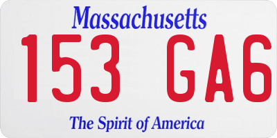 MA license plate 153GA6