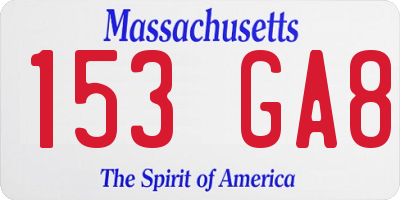 MA license plate 153GA8