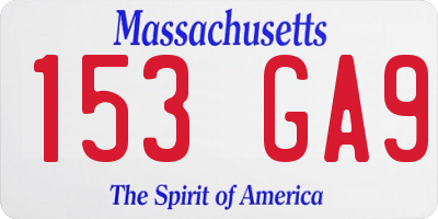 MA license plate 153GA9