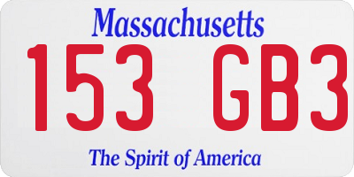 MA license plate 153GB3