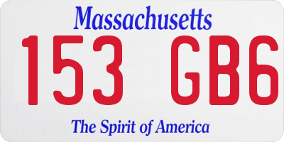 MA license plate 153GB6