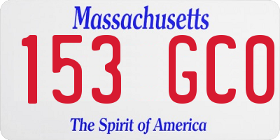 MA license plate 153GC0