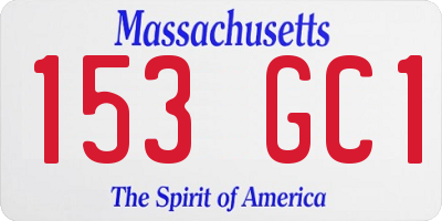 MA license plate 153GC1