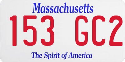 MA license plate 153GC2