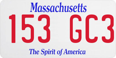 MA license plate 153GC3