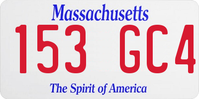 MA license plate 153GC4