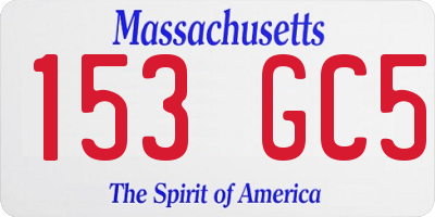 MA license plate 153GC5