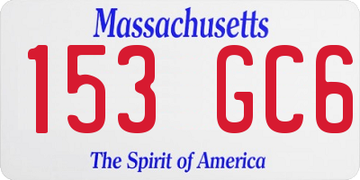 MA license plate 153GC6
