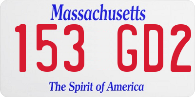 MA license plate 153GD2