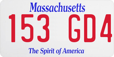 MA license plate 153GD4