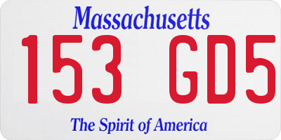 MA license plate 153GD5