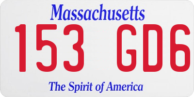 MA license plate 153GD6