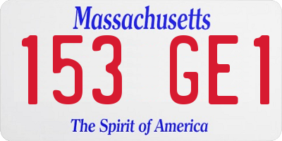 MA license plate 153GE1