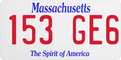MA license plate 153GE6
