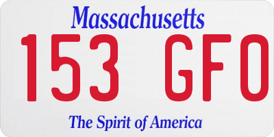 MA license plate 153GF0