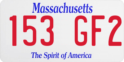 MA license plate 153GF2