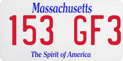 MA license plate 153GF3