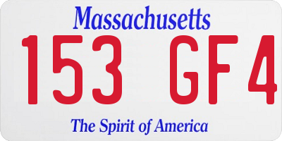 MA license plate 153GF4
