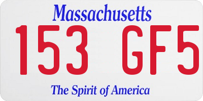 MA license plate 153GF5