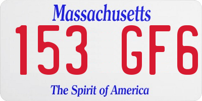 MA license plate 153GF6