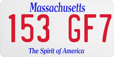 MA license plate 153GF7