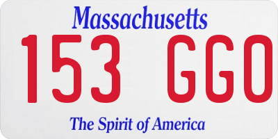 MA license plate 153GG0