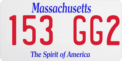 MA license plate 153GG2