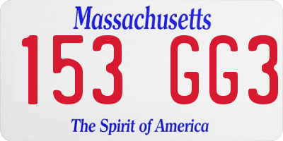 MA license plate 153GG3