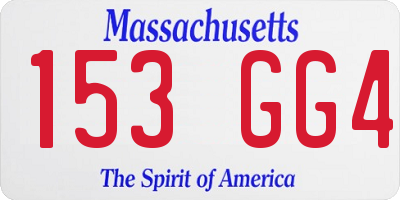 MA license plate 153GG4