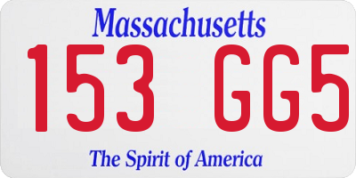 MA license plate 153GG5