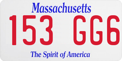 MA license plate 153GG6