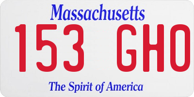 MA license plate 153GH0