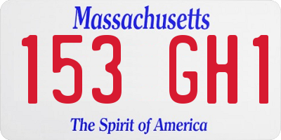 MA license plate 153GH1